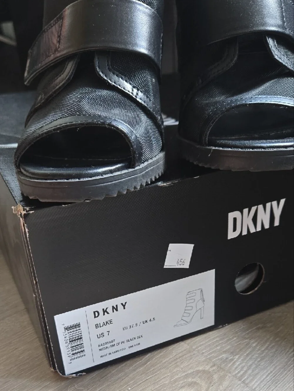 DKNY Blake Mesh Peep-Toe Platform Heel Sandals